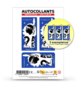 2AB Corsica - Carte | Autocollant plaque immatriculation