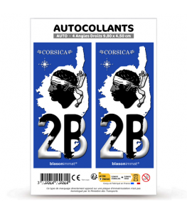 2B Corsica - Carte | Autocollant plaque immatriculation