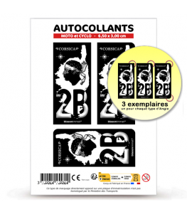 2B Corsica - Carte | Autocollant plaque immatriculation