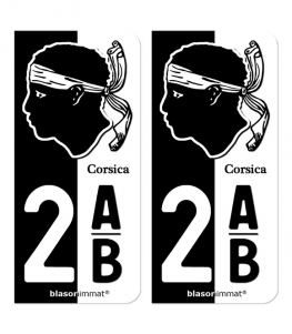 2AB Corsica - Collector | Autocollant plaque immatriculation