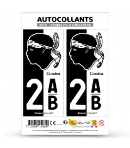 2AB Corsica - Collector | Autocollant plaque immatriculation