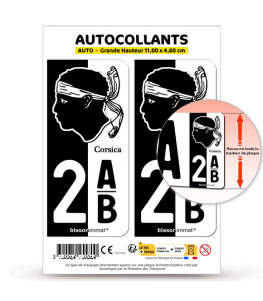 2AB Corsica - Collector | Autocollant plaque immatriculation