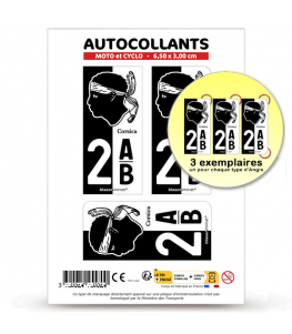 2AB Corsica - Collector | Autocollant plaque immatriculation