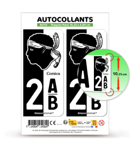 2AB Corsica - Collector | Autocollant plaque immatriculation