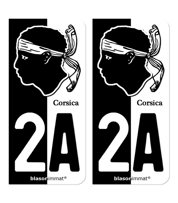 2A Corsica - Collector | Autocollant plaque immatriculation