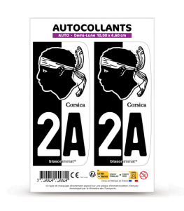 2A Corsica - Collector | Autocollant plaque immatriculation