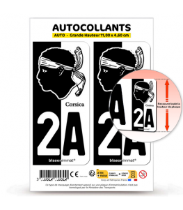 2A Corsica - Collector | Autocollant plaque immatriculation