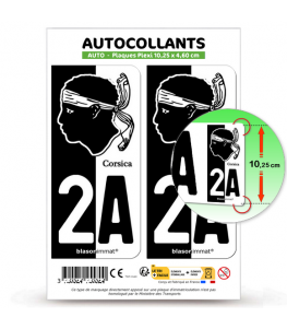 2A Corsica - Collector | Autocollant plaque immatriculation