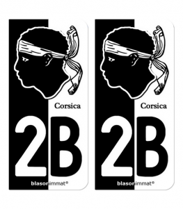 2B Corsica - Collector | Autocollant plaque immatriculation