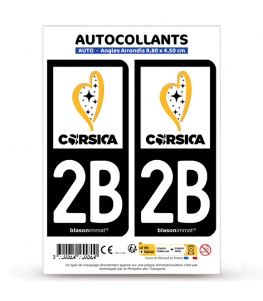 2B Corsica - Île de Beauté | Autocollant plaque immatriculation