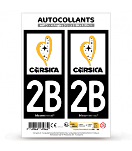 2B Corsica - Île de Beauté | Autocollant plaque immatriculation