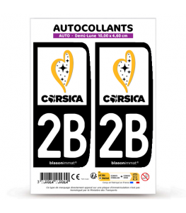 2B Corsica - Île de Beauté | Autocollant plaque immatriculation