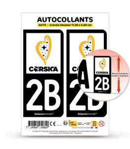 2B Corsica - Île de Beauté | Autocollant plaque immatriculation