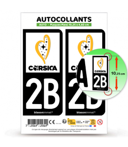 2B Corsica - Île de Beauté | Autocollant plaque immatriculation