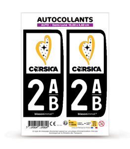 2AB Corsica - Île de Beauté | Autocollant plaque immatriculation