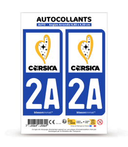 2A Corsica - Île de Beauté | Autocollant plaque immatriculation