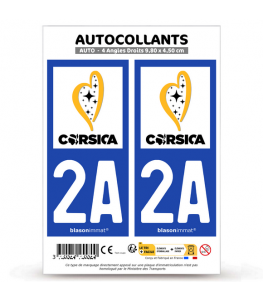 2A Corsica - Île de Beauté | Autocollant plaque immatriculation