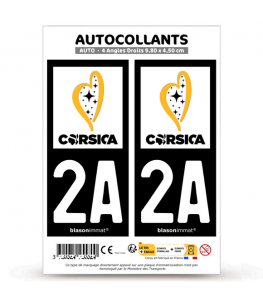 2A Corsica - Île de Beauté | Autocollant plaque immatriculation