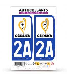 2A Corsica - Île de Beauté | Autocollant plaque immatriculation