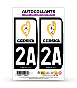 2A Corsica - Île de Beauté | Autocollant plaque immatriculation