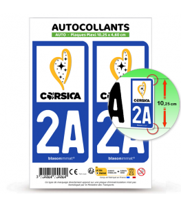 2A Corsica - Île de Beauté | Autocollant plaque immatriculation