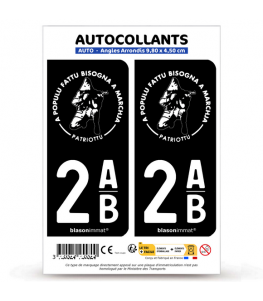 2AB Corse - Ribellu Patriottu | Autocollant plaque immatriculation