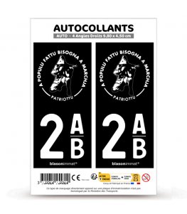 2AB Corse - Ribellu Patriottu | Autocollant plaque immatriculation