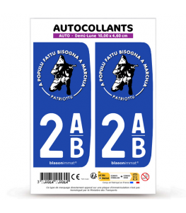 2AB Corse - Ribellu Patriottu | Autocollant plaque immatriculation