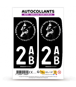 2AB Corse - Ribellu Patriottu | Autocollant plaque immatriculation