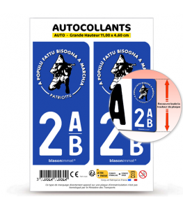 2AB Corse - Ribellu Patriottu | Autocollant plaque immatriculation