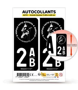 2AB Corse - Ribellu Patriottu | Autocollant plaque immatriculation