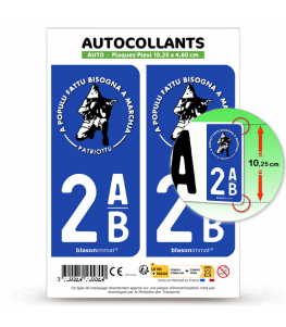 2AB Corse - Ribellu Patriottu | Autocollant plaque immatriculation