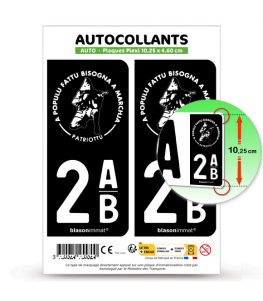 2AB Corse - Ribellu Patriottu | Autocollant plaque immatriculation