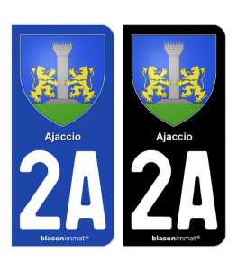 2A Ajaccio - Armoiries | Autocollant plaque immatriculation