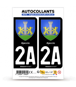 2A Ajaccio - Armoiries | Autocollant plaque immatriculation