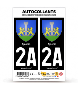 2A Ajaccio - Armoiries | Autocollant plaque immatriculation