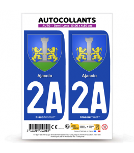 2A Ajaccio - Armoiries | Autocollant plaque immatriculation