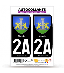 2A Ajaccio - Armoiries | Autocollant plaque immatriculation