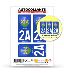 2A Ajaccio - Armoiries | Autocollant plaque immatriculation