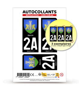 2A Ajaccio - Armoiries | Autocollant plaque immatriculation