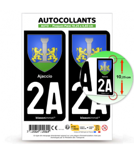 2A Ajaccio - Armoiries | Autocollant plaque immatriculation