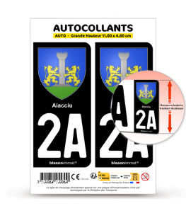 2A Aiacciu - Armoiries | Autocollant plaque immatriculation