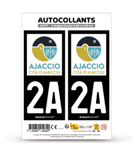 2A Ajaccio - Ville | Autocollant plaque immatriculation