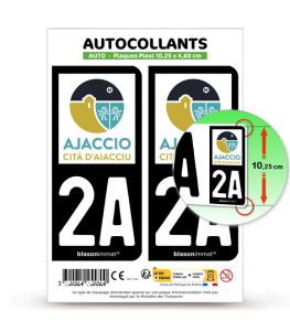 2A Ajaccio - Ville | Autocollant plaque immatriculation