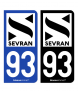 93 Sevran - Ville | Autocollant plaque immatriculation