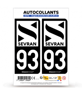 93 Sevran - Ville | Autocollant plaque immatriculation